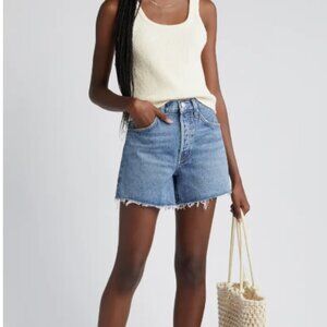 AGOLDE Parker Distressed Denim Shorts (Skywave)